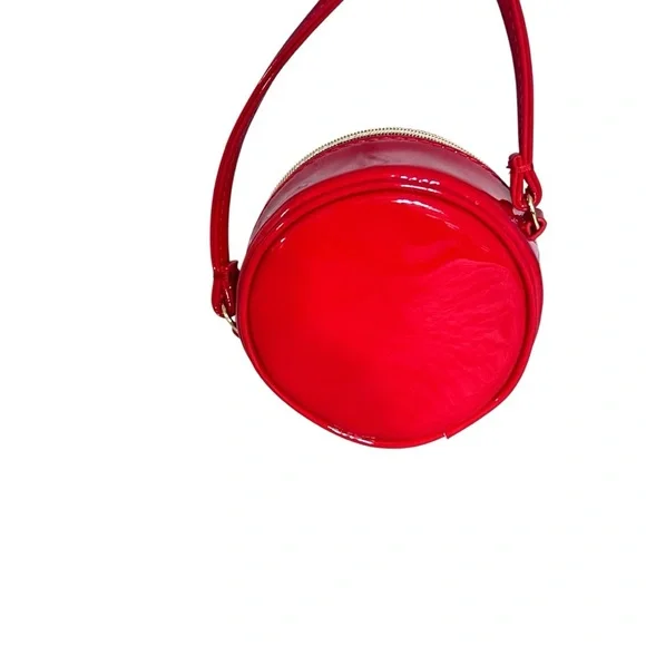 MARC JACOBS Mini 4" Red Patent glossy round crossbody NWOT - Picture 7 of 11